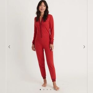 Marine layer Double Knit Onesie in Red Stripe